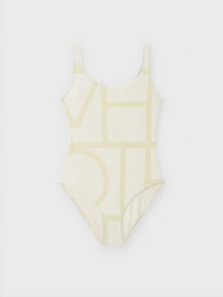 Toteme Monogram Swimsuit valge trikoo