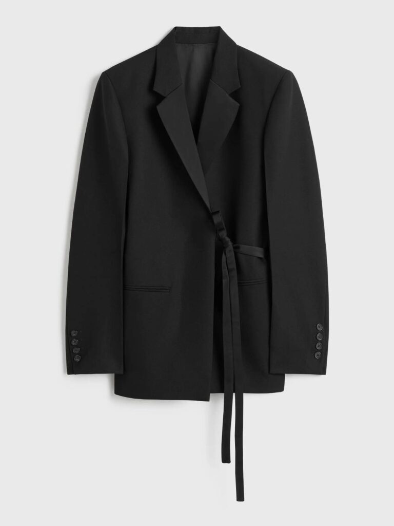 Toteme Satin-Lapel Wrap Blazer satiinist pintsak