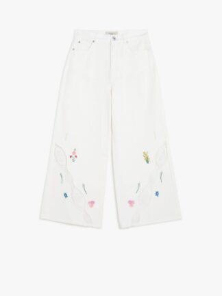 Weekend Max Mara Lord valged lillelised püksid
