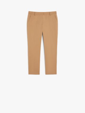 Weekend Max Mara Cecco puuvillased beežid pahkluupüksid