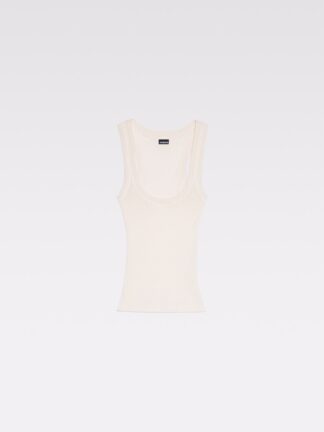 Jacquemus Le Debardeur Gros Grain valge varrukateta maika