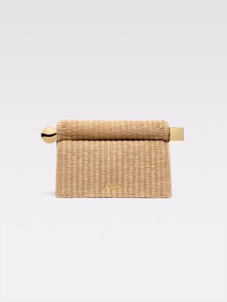Jacquemus La Pochette Rond Carre raffia clutch