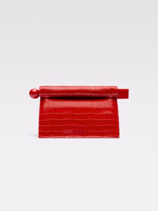 Jacquemus La Pochette Rond Carre punane clutch