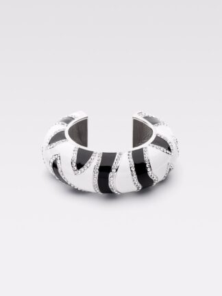 Jacquemus Le Bracelet Zebra mustvalge suur käevõru