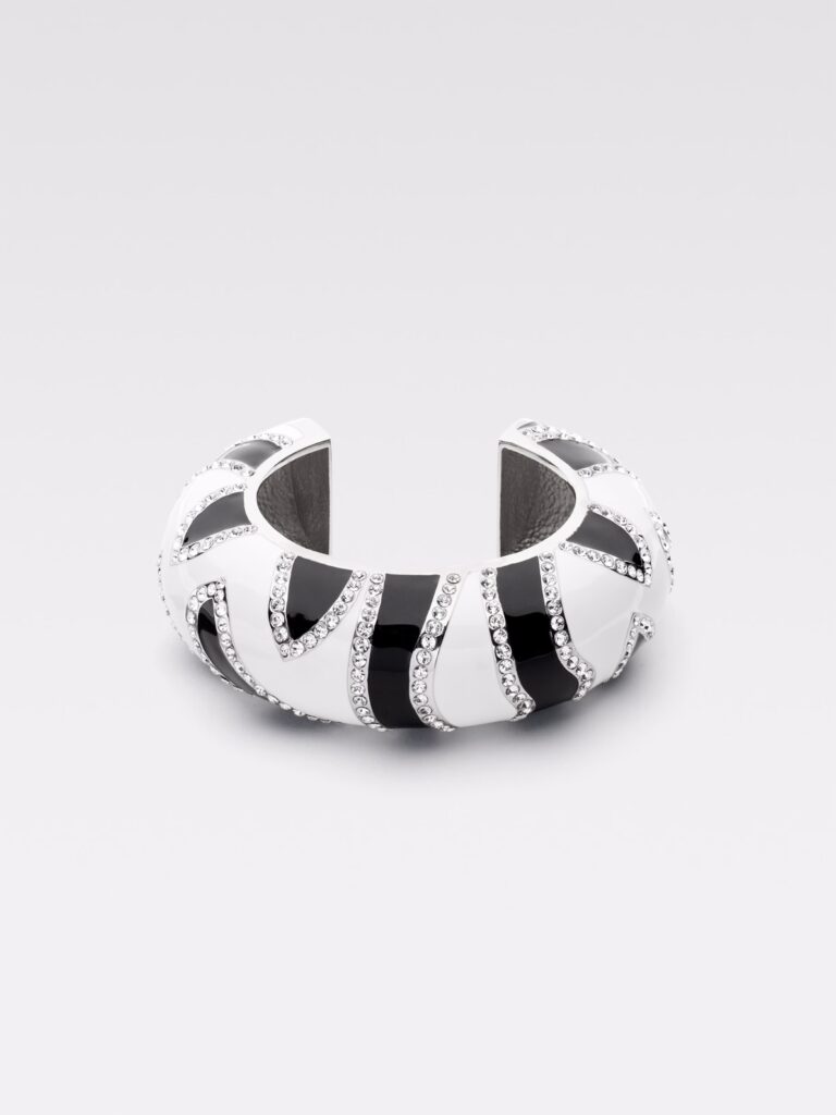 Jacquemus Le Bracelet Zebra mustvalge suur käevõru