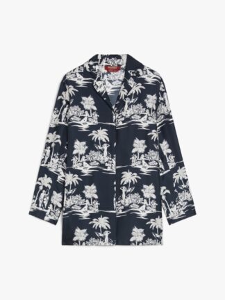 Studio Max Mara Dionigi tumesinine siidist pluus