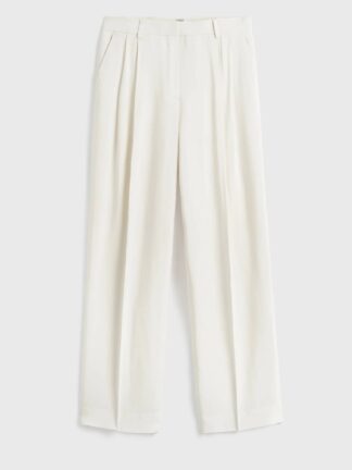 Toteme Double Pleat Fluid Trousers valged viigipüksid