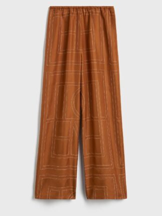 Toteme Monogram Silk PJ Bottoms terrakotapunased pidžaamapüksid