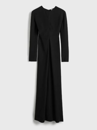 Toteme Long Sleeve Slouch Waist Dress must pikkade varrukatega kleit