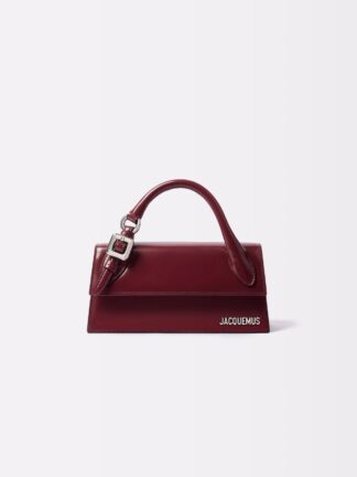 Jacquemus Le Chiquito Long Boucle Burgundy tumepunane käekott