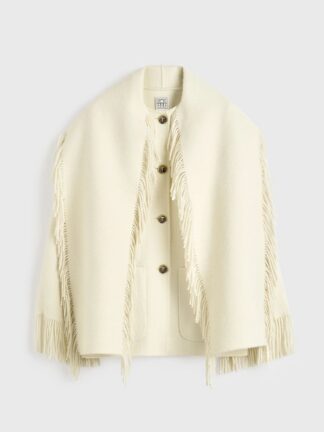 Fringed Scarf Jacket Winter White
