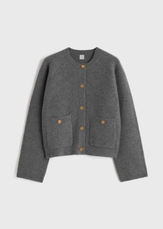 Hammered  Button Cardigan