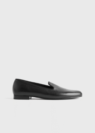 Grained-Leather Loafers