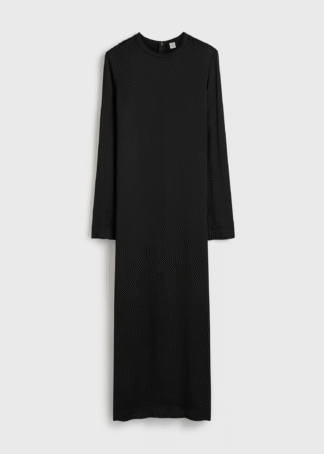 Long Satin Dress Black