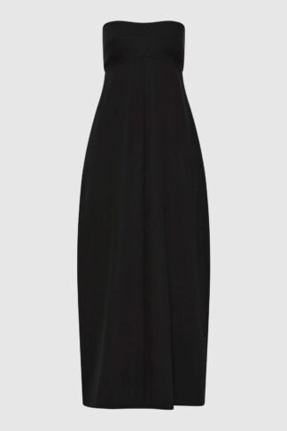 Wool Strapless Cocoon Dress