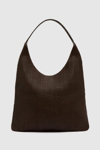 Lattice Weave Large Tote Coffee