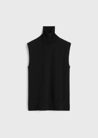 Sleeveless Fine Turtleneck