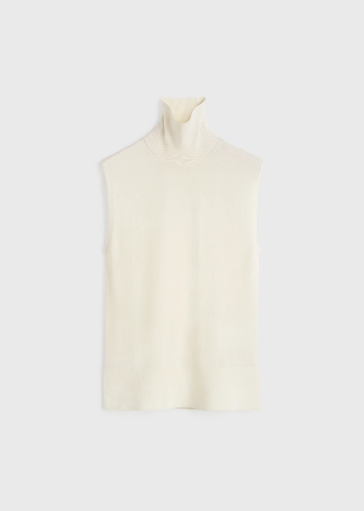 Sleeveless Fine Turtleneck