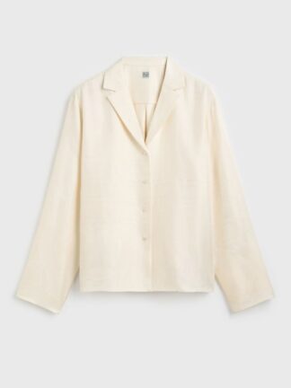 Monogram Silk PJ Top Cream