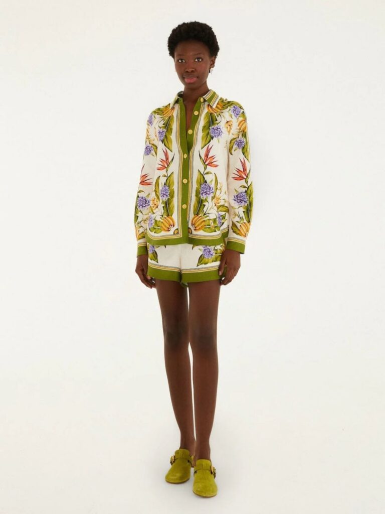 Tropical Scarf Sand Shirt