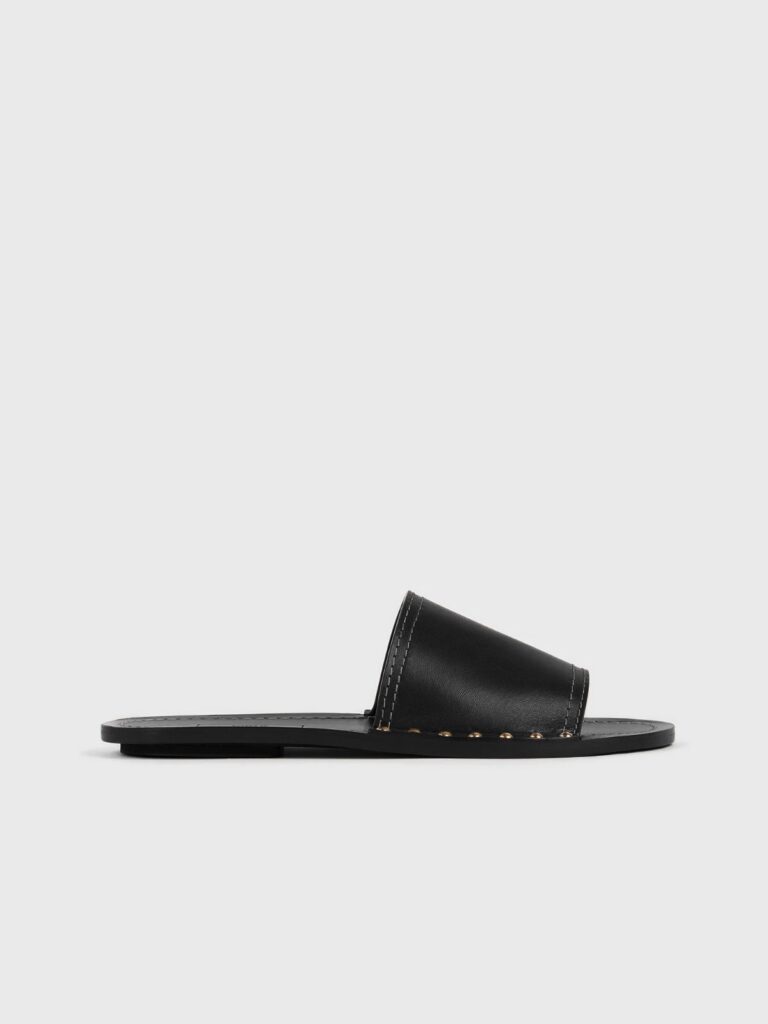 Studded Leather Slides