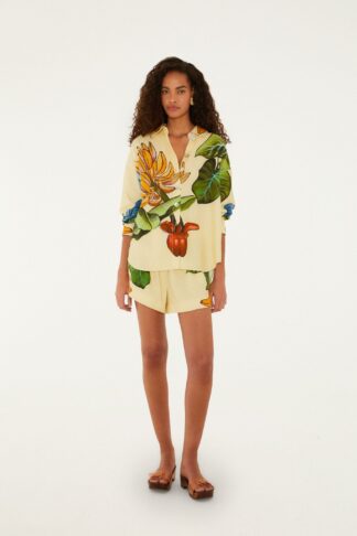 Banana grapes drawstring shorts
