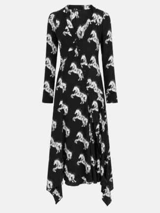 Pixel Horses Long Dress